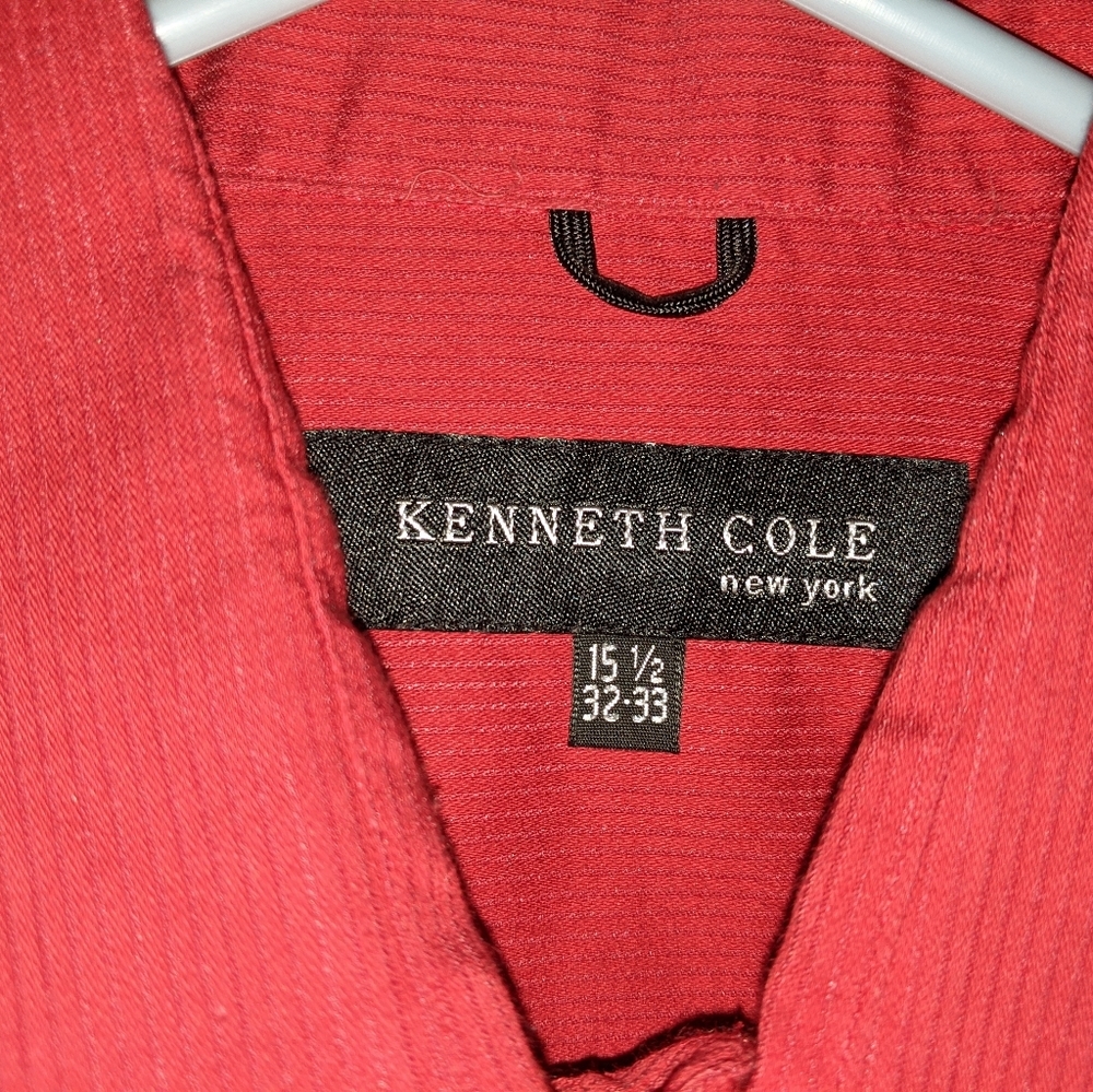 Red Kenneth Cole New York button up dress shirt - Picture 5 of 6